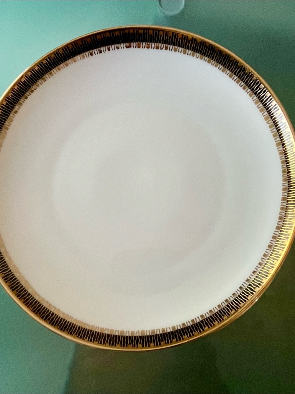 Vintage 1940s German (Bavaria) Canape Plates, Gold & Black Trim, set of 8